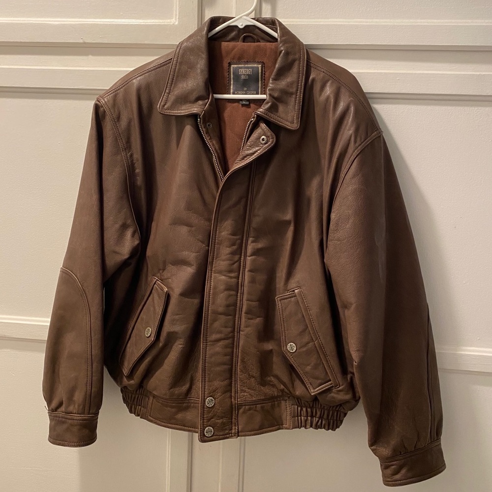 *SOLD* Synergy Studio Men’s Leather Bomber Jacket